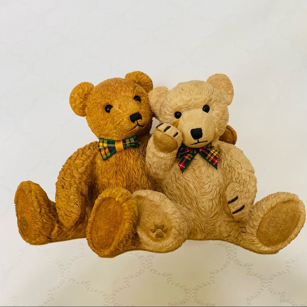goebel beau bears teddy bears - ALBERT & ALICE Paw Prints Hand Painted Figurines